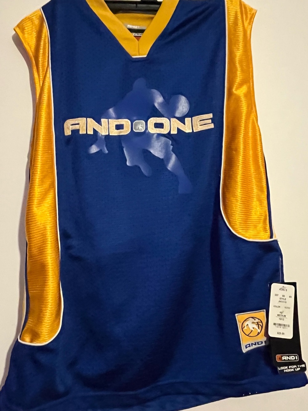 AND1 Royal Blue and Gold 'Find One' Basketball Jersey